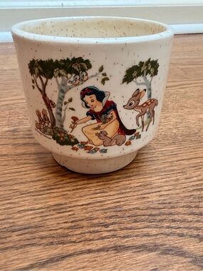 Vintage Disney Snow White Ceramic Planter with Woodland Animals Treasure Craft